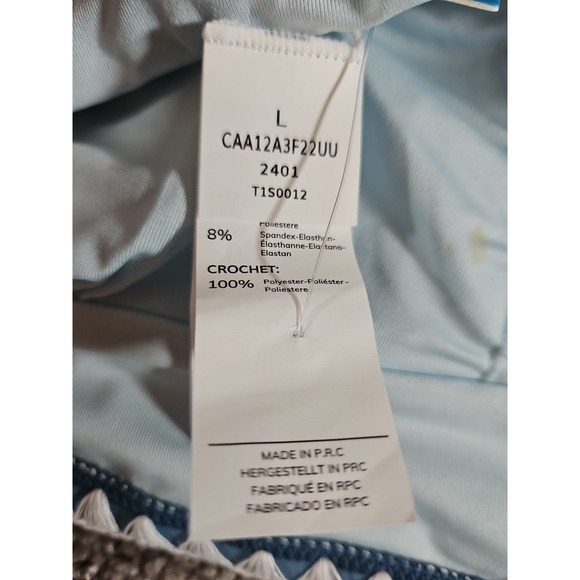 Womens Cupshe Grey/blue Bathing Suit Bikini Top. L - Picture 3 of 4